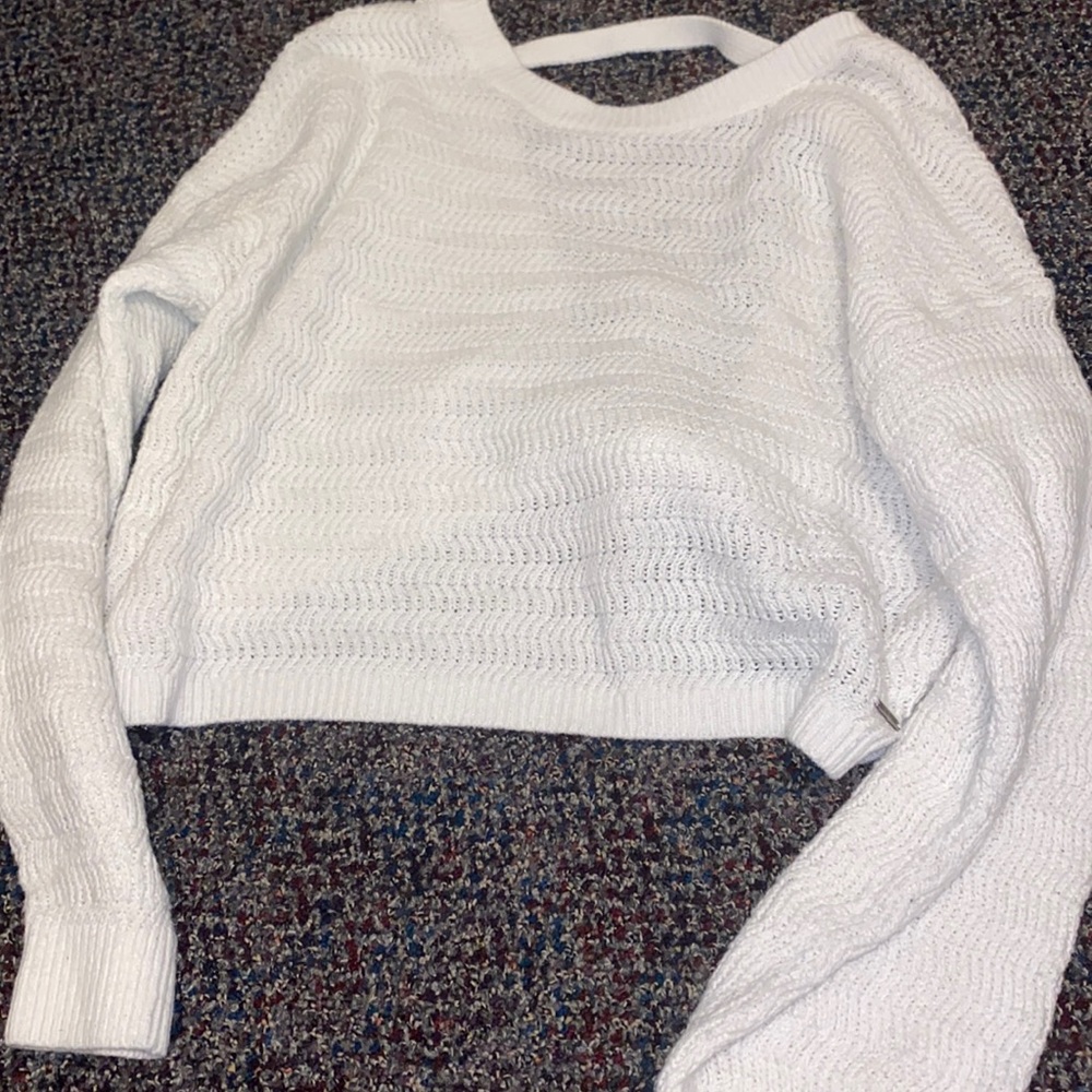 White Open Back Sweater
